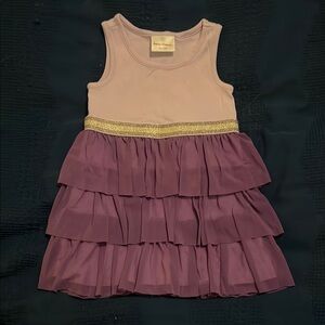 Purple and Cream Kids Dress